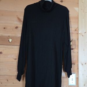 Boutique Black Long Sleeve Turtleneck Dress